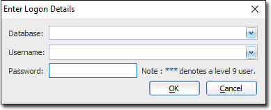 Enter logon Details panel