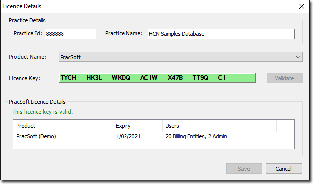 License Details Setup