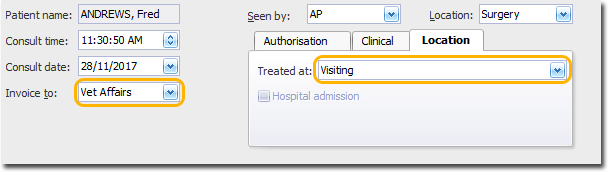 Example Vet affairs & visiting